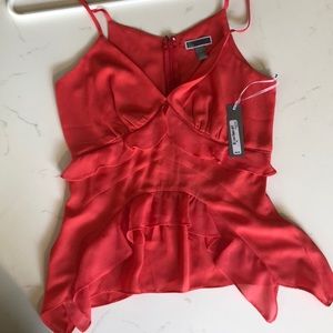 Chelsea 28 xs red cayenne frilly top